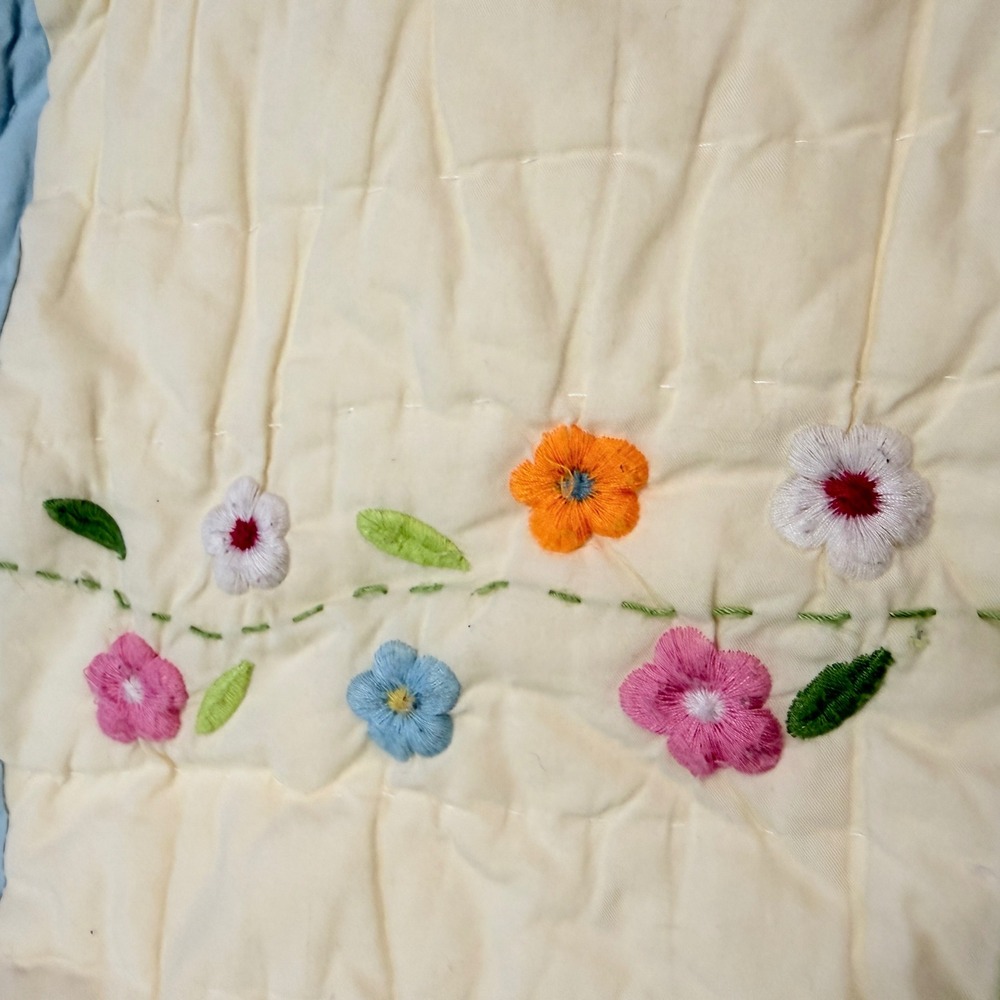 Pottery Barn Kids Floral Daisy Garden Quilt Comforter 2 Shams Full Queen 86 x 86 - Picture 6 of 11